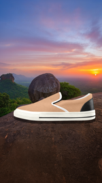 Men's Zesty Orange Solids Print Slip-on Canvas Shoes