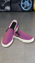 Men's Purple Solids Print Canvas Slip-on Shoes