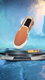 Men's Orange Solids Print Canvas Slip-on Shoes