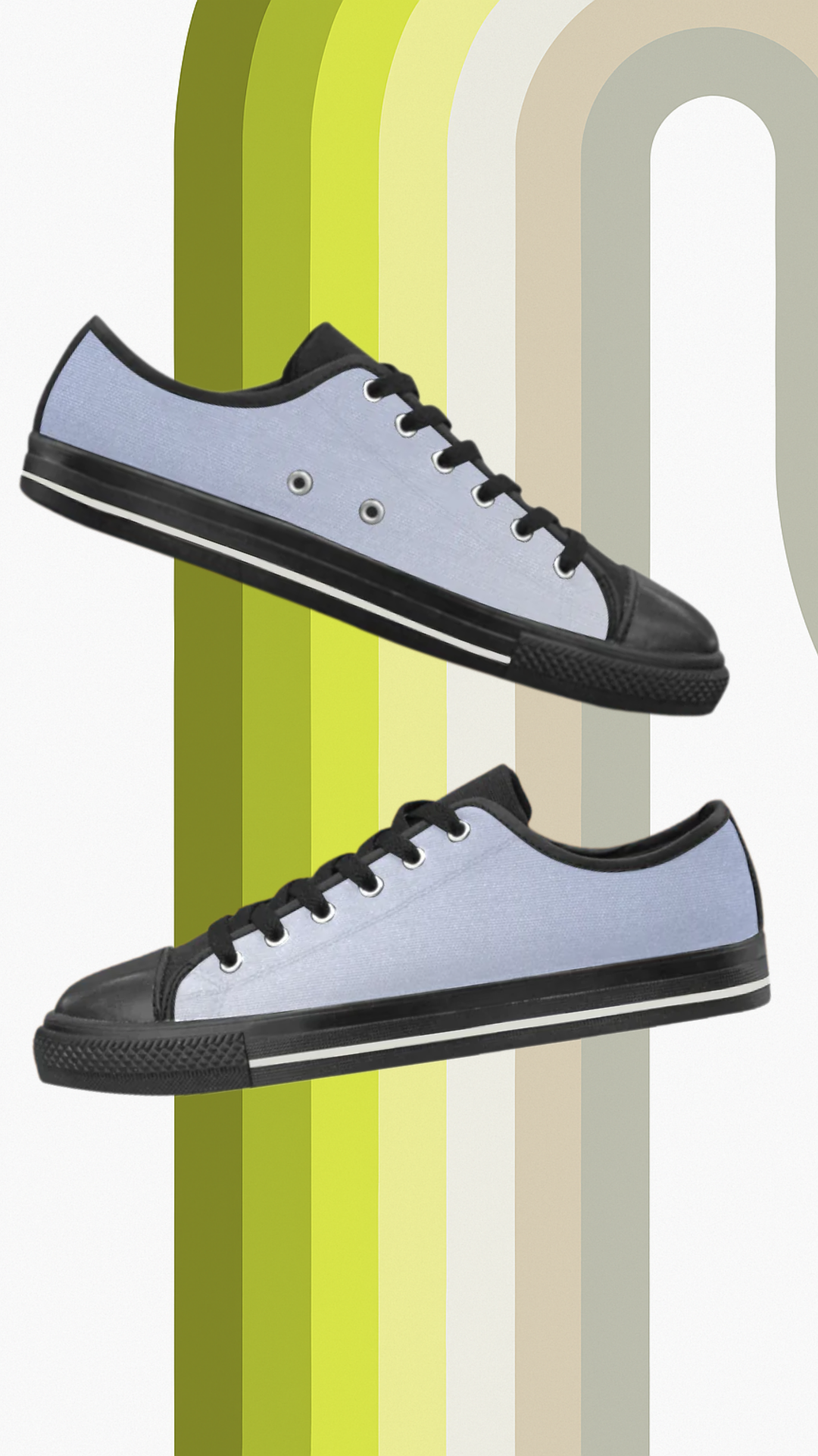 Men's Light Blue Solids Print Canvas Low Top Shoes