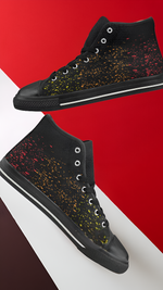 Men's Minimal Paint Splatter Print Canvas High Top Shoes