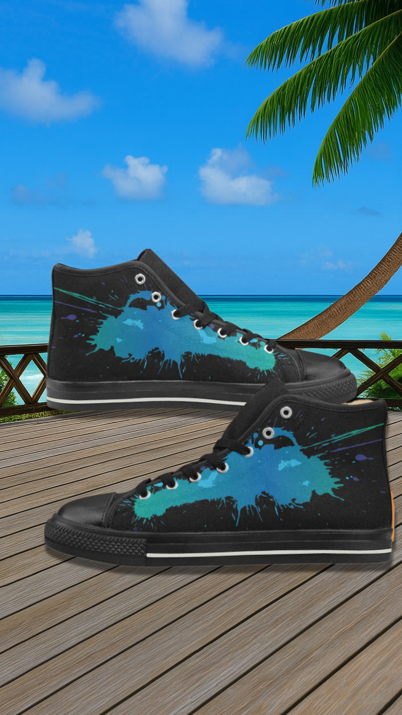 Women's Paint Splatter Print Canvas High Top Shoes