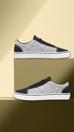 Men's Monochrome Print Canvas Low Top Shoes