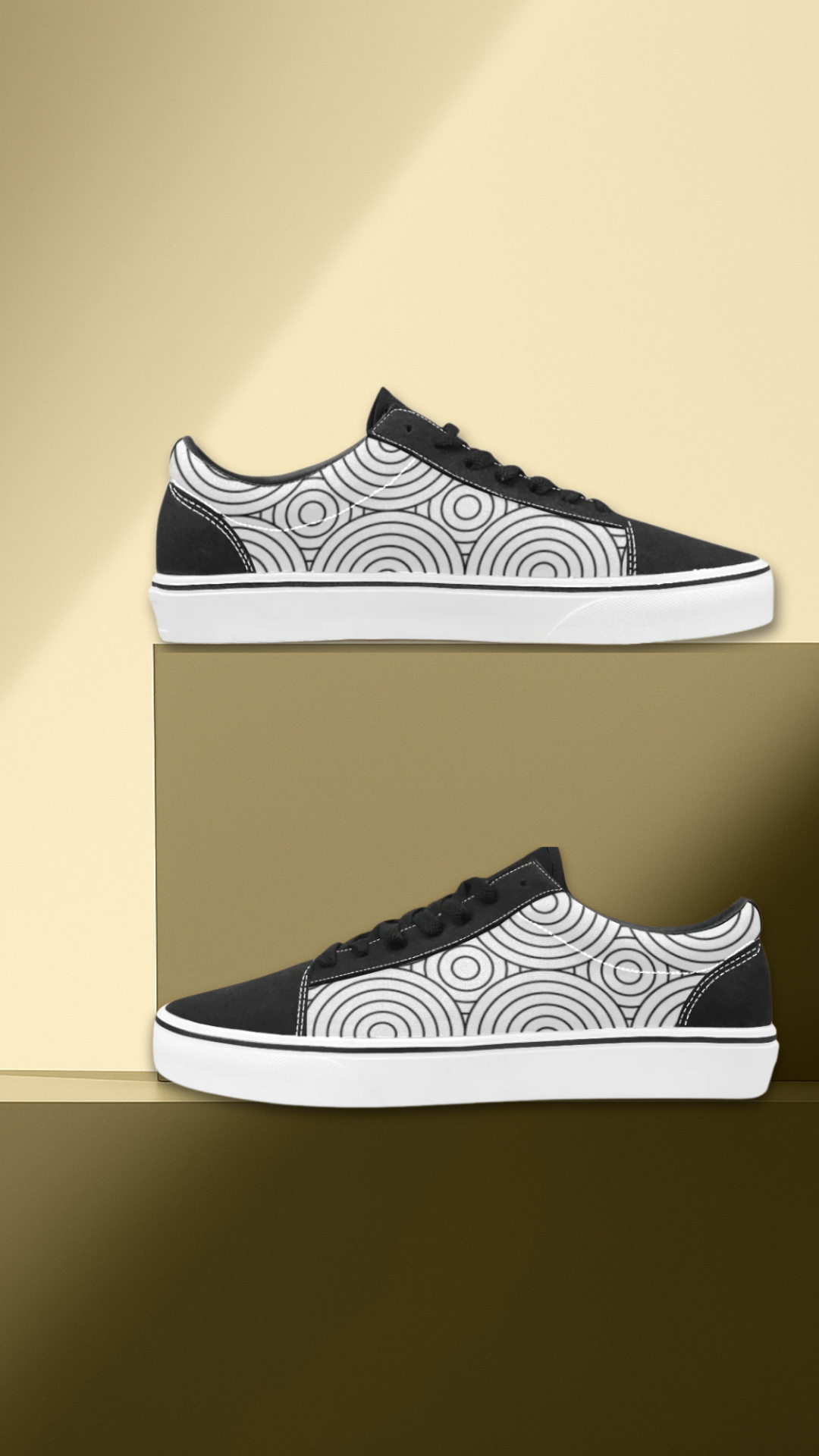 Men's Monochrome Print Canvas Low Top Shoes