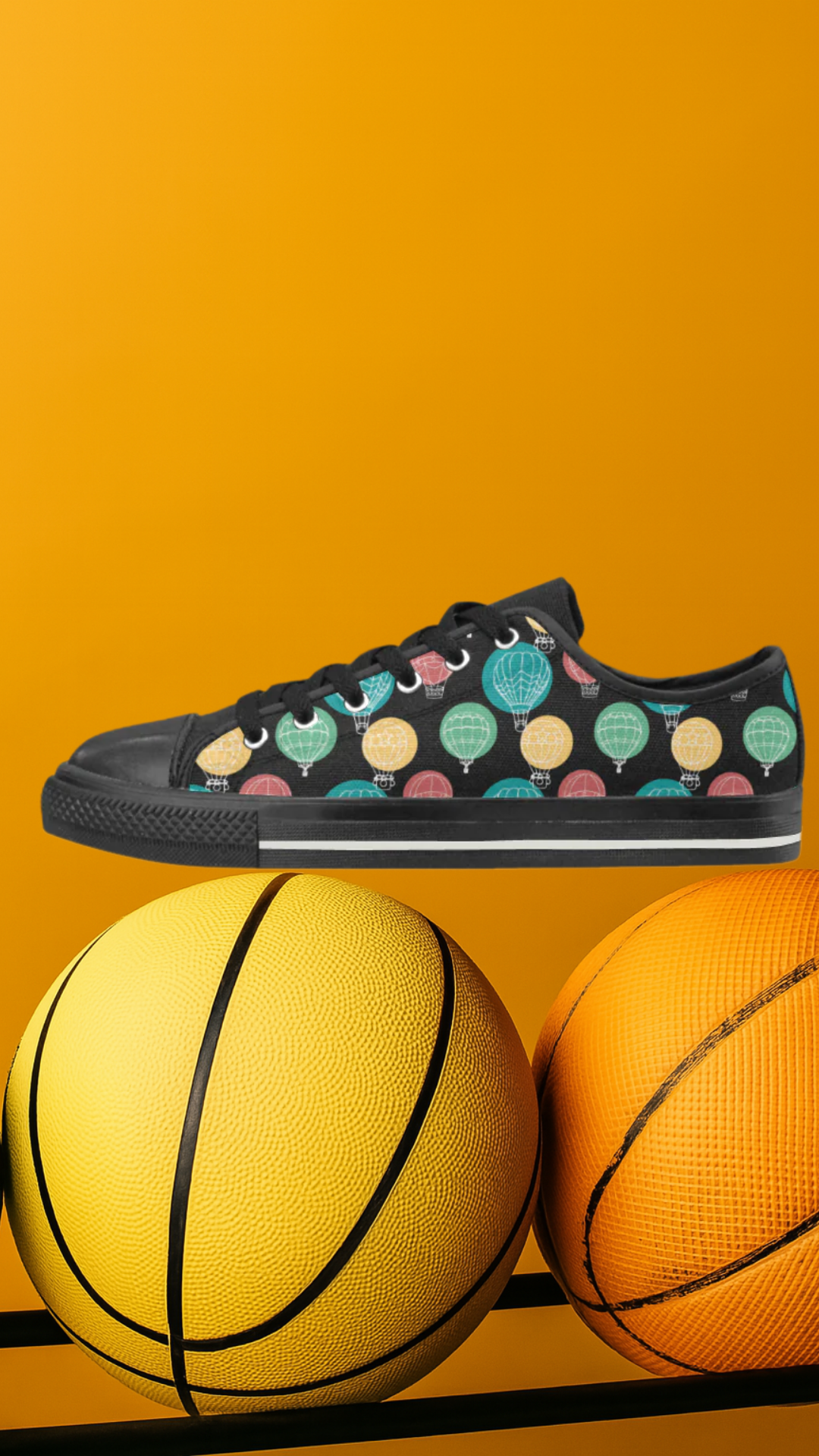 Men's Hot Air Balloon Casual Print Low Top Canvas Shoes