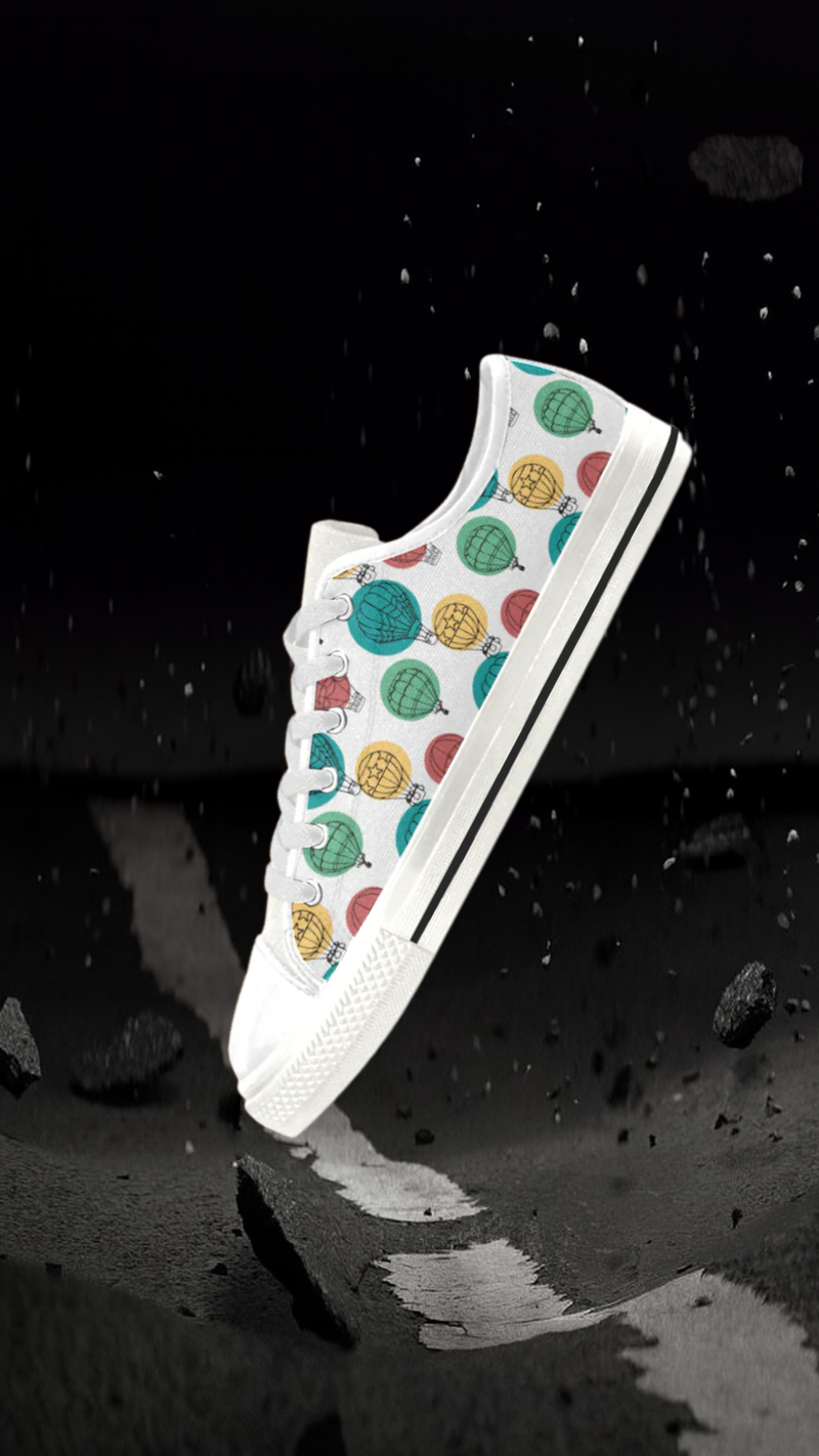 Men's Hot Air Balloon Casual Print Low Top Canvas Shoes