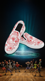 Men's Floral Print Canvas Slip-on Shoes