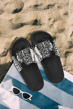 Women's Polka Print Canvas Sliders