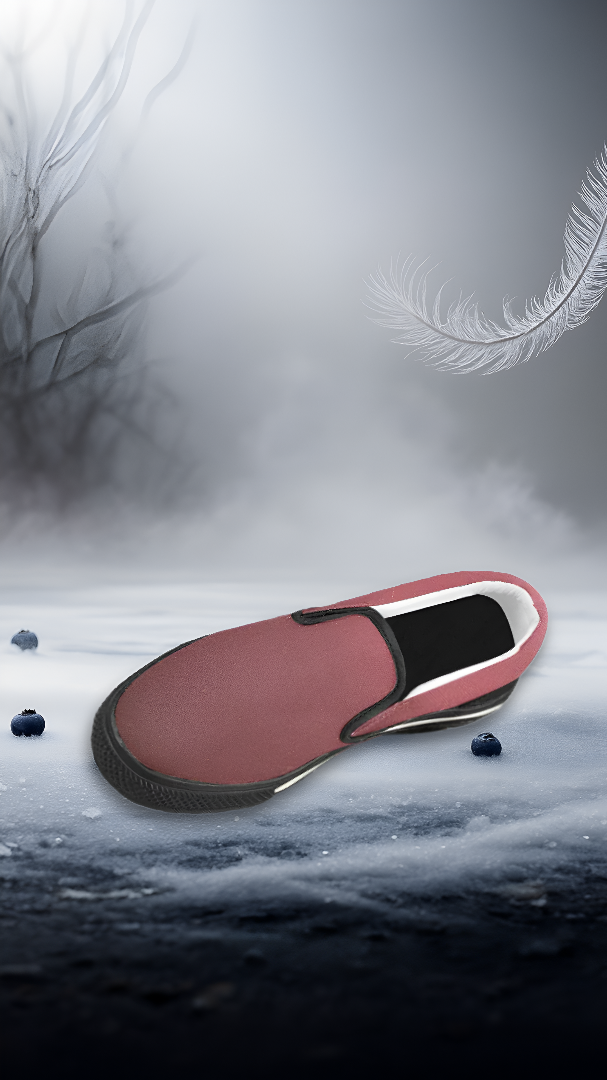 Men's Wine Color Solids Print Slip-on Canvas Shoes