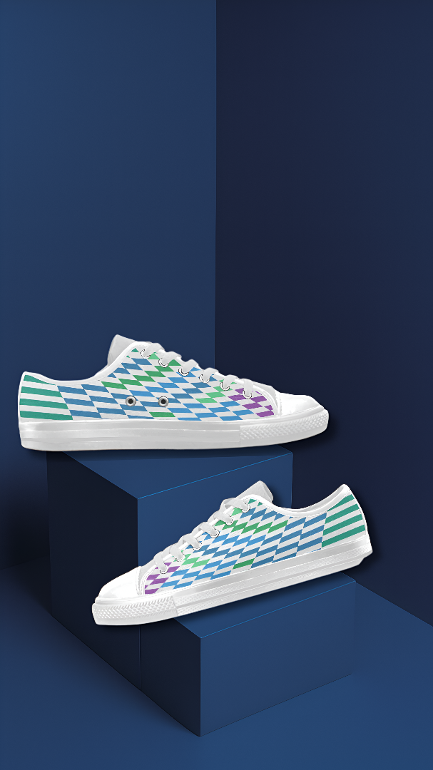 Men's Ziggy Checker Print Low Top Canvas Shoes