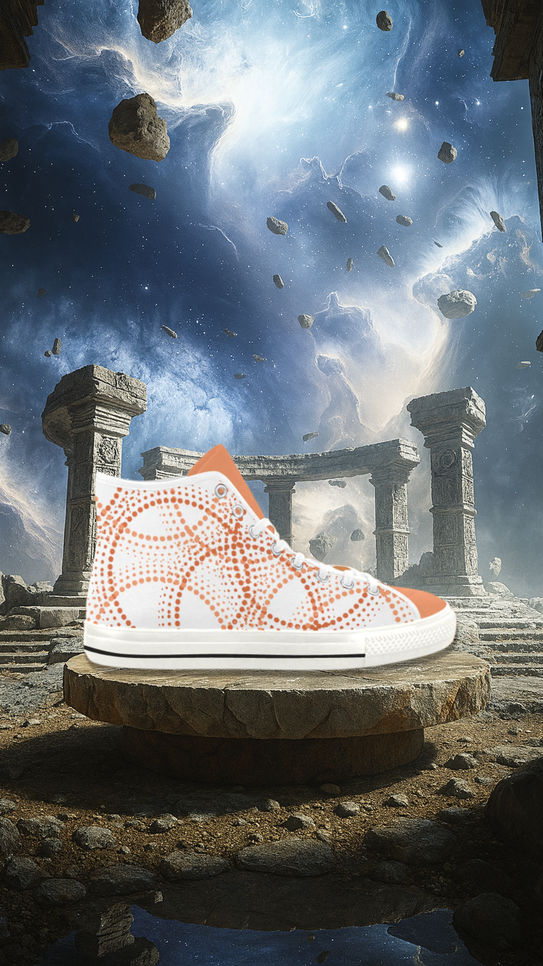 Women's Polka Print Canvas High Top Shoes