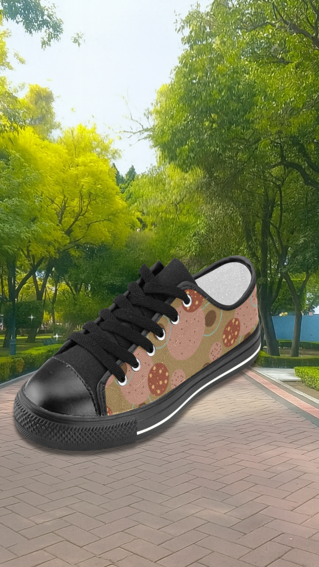 Women's Earthy Polka Dots Print Low Top Canvas Shoes