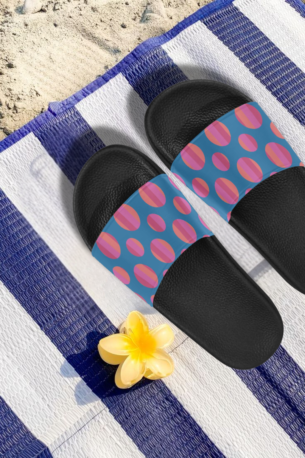 Women's Polka Print Sliders Sandals