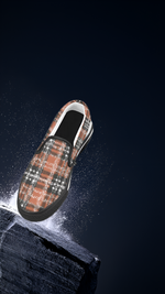 Men's Plaid Checkers Print Canvas Slip-on Shoes