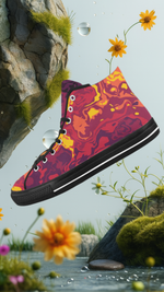 Men's Fiery Camouflage Print High Top Canvas Shoes
