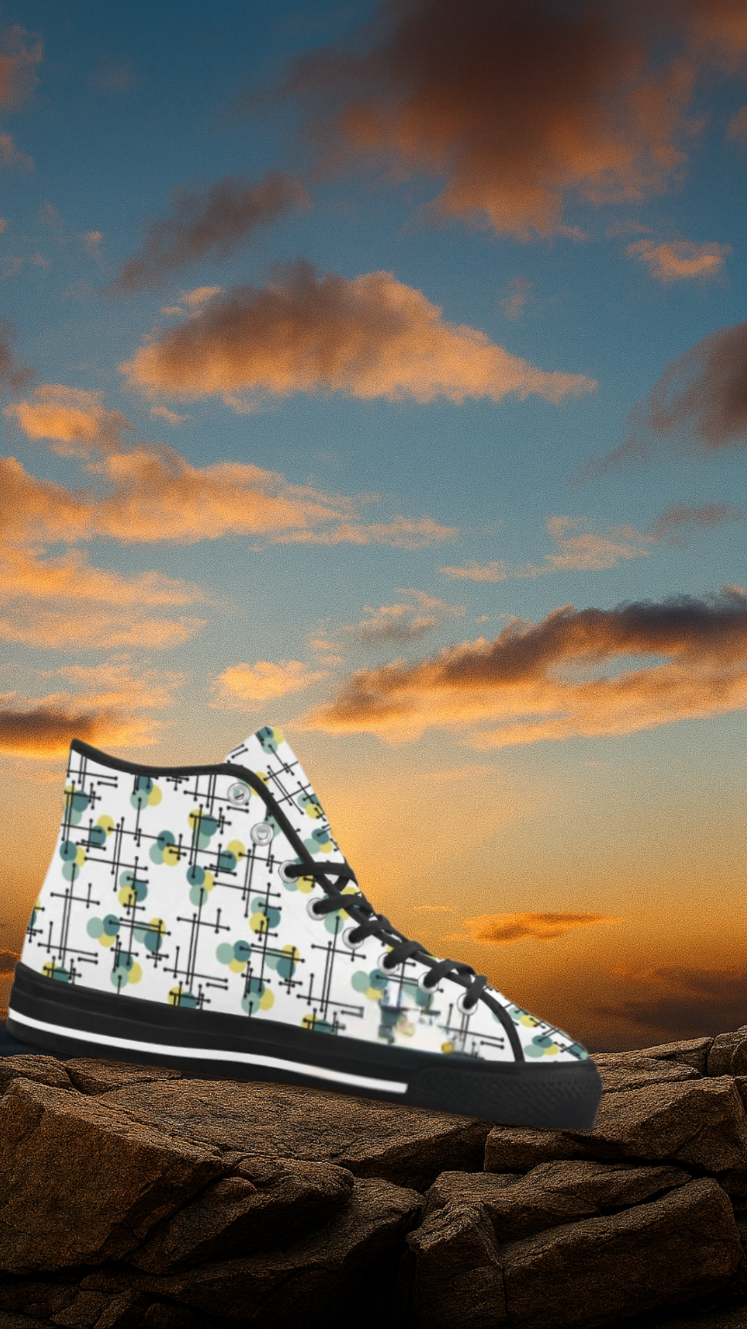 Women's Atomic Polka Print Canvas High Top Shoes
