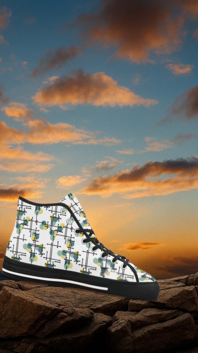 Women's Atomic Polka Print Canvas High Top Shoes