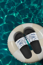 Women's Paint Splatter Print Sliders Sandal