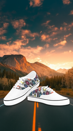 Women's Atomic White Polka Print Canvas Low Top Shoes