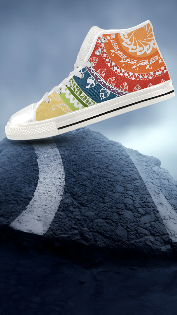 Men's Folksy Mandala Print Canvas High Top Shoes