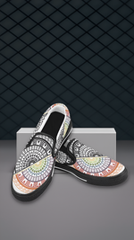 Men's Ying Yang Mandala Print Canvas Slip-on Shoes