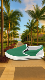 Women's Parrot Green Solids Print Canvas Slip-on Shoes
