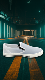 Women's Light Blue Solids Print Canvas Slip-on Shoes