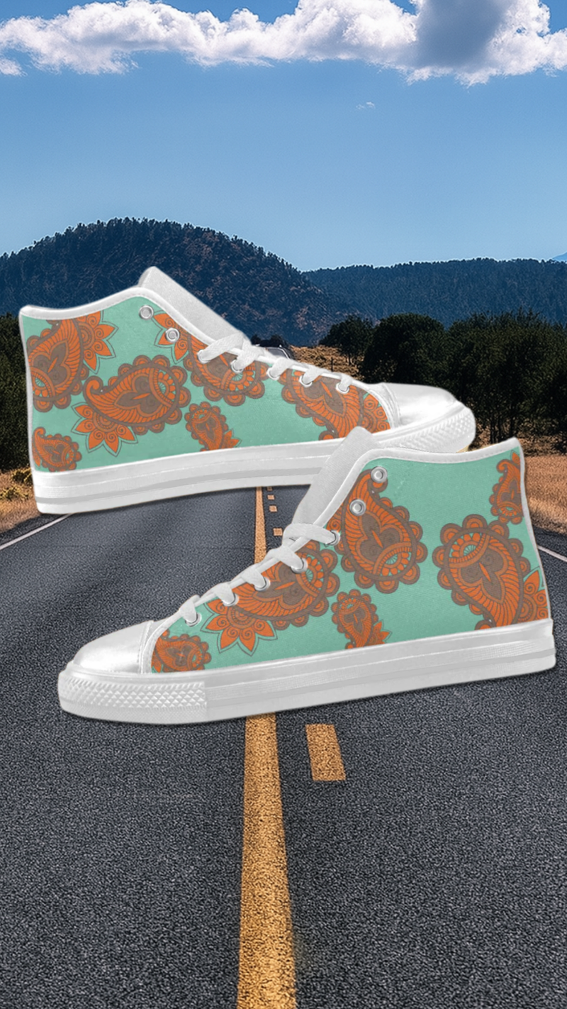 Women's Mandala Print Canvas High Top Shoes