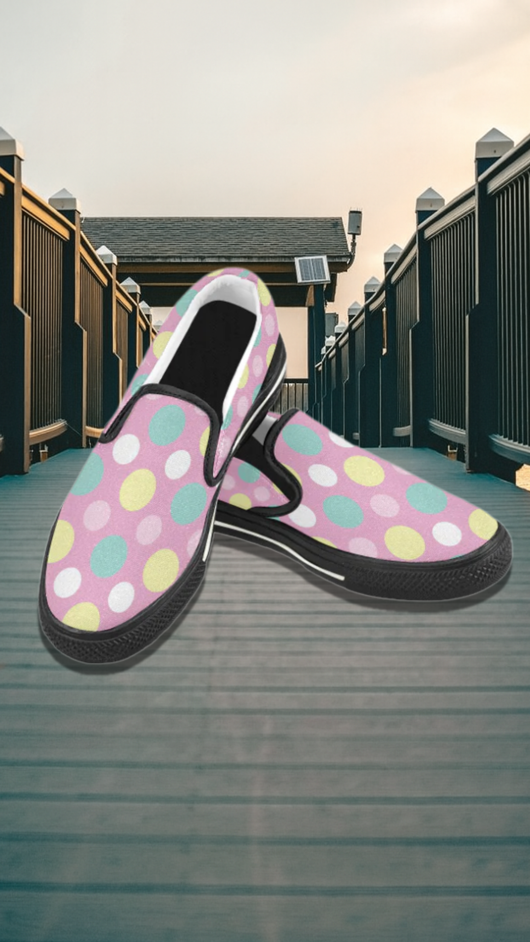 Women's Polka Print Canvas Slip-on Shoes