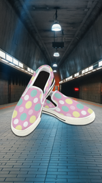 Women's Polka Print Canvas Slip-on Shoes
