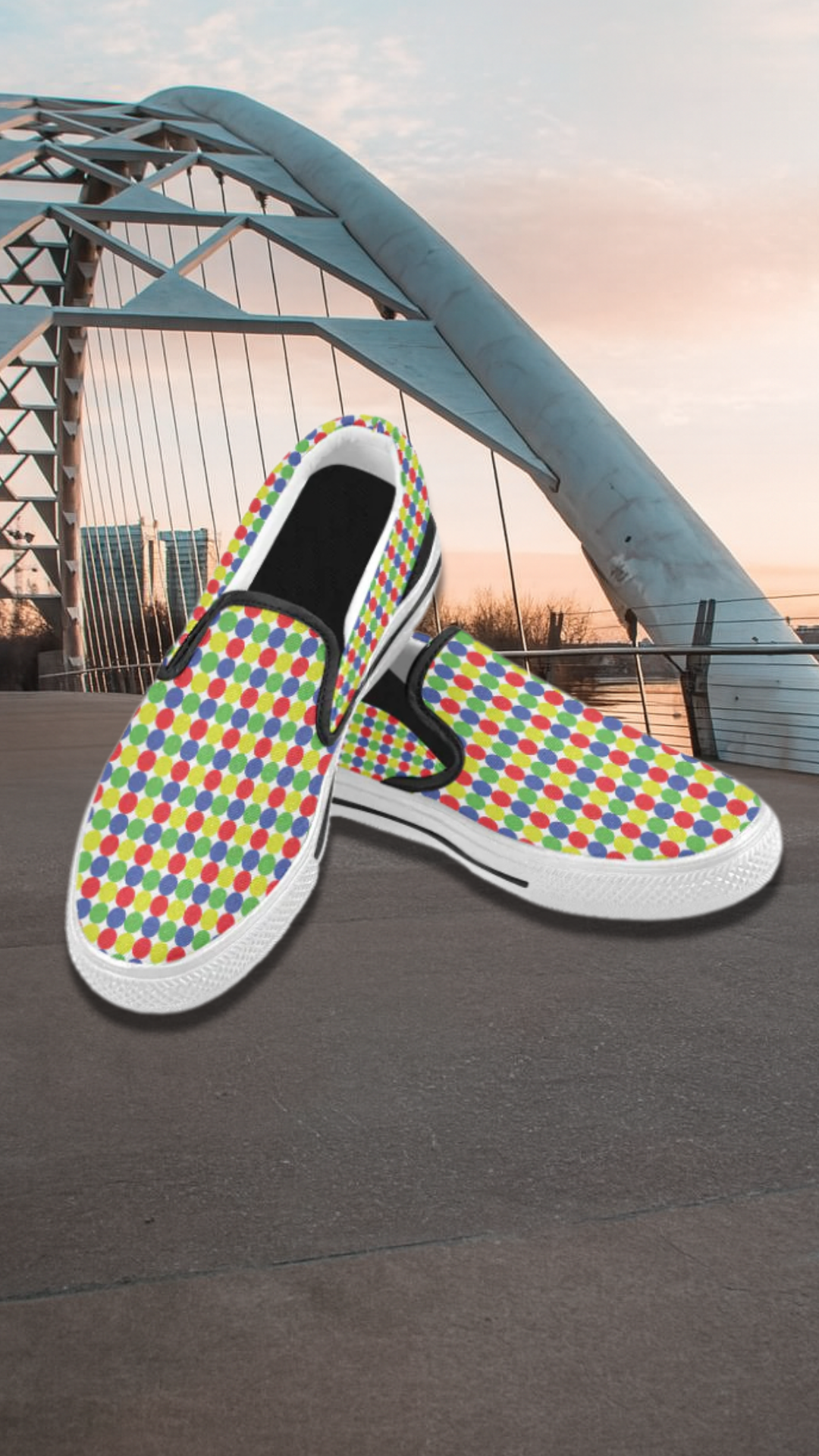 Women's Polka Dots Print Slip-on Canvas Shoes