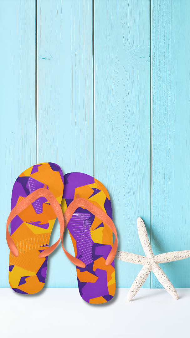 Unisex Fiery Camouflage Print Flip Flops