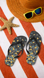 Unisex Diffuse Geometrical Print Flip Flops