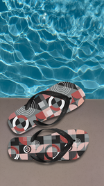 Unisex Abstract Geometrical Print Flip Flops