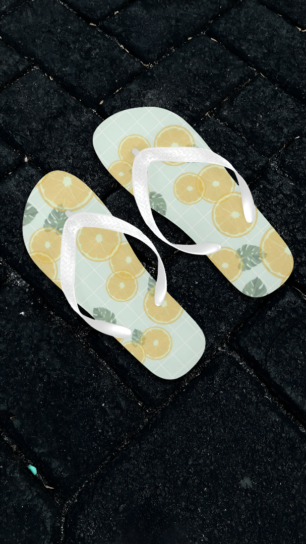 Unisex Fizzy Lemons Casual Print Flip Flops