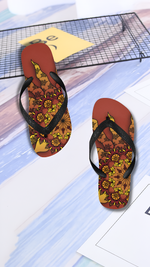 Unisex Glowing Sun Mandala Print Flip Flops