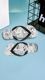Unisex Newspaper Print Flip Flops