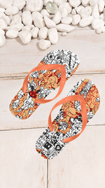 Unisex Abstract Doodle Print Flip Flops