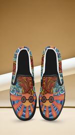 Men's Trippy Sun Psychedelic Print Canvas Slip-on Shoes