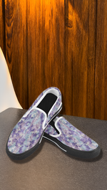 Men's Purple Camouflage Print Canvas Slip-on Shoes
