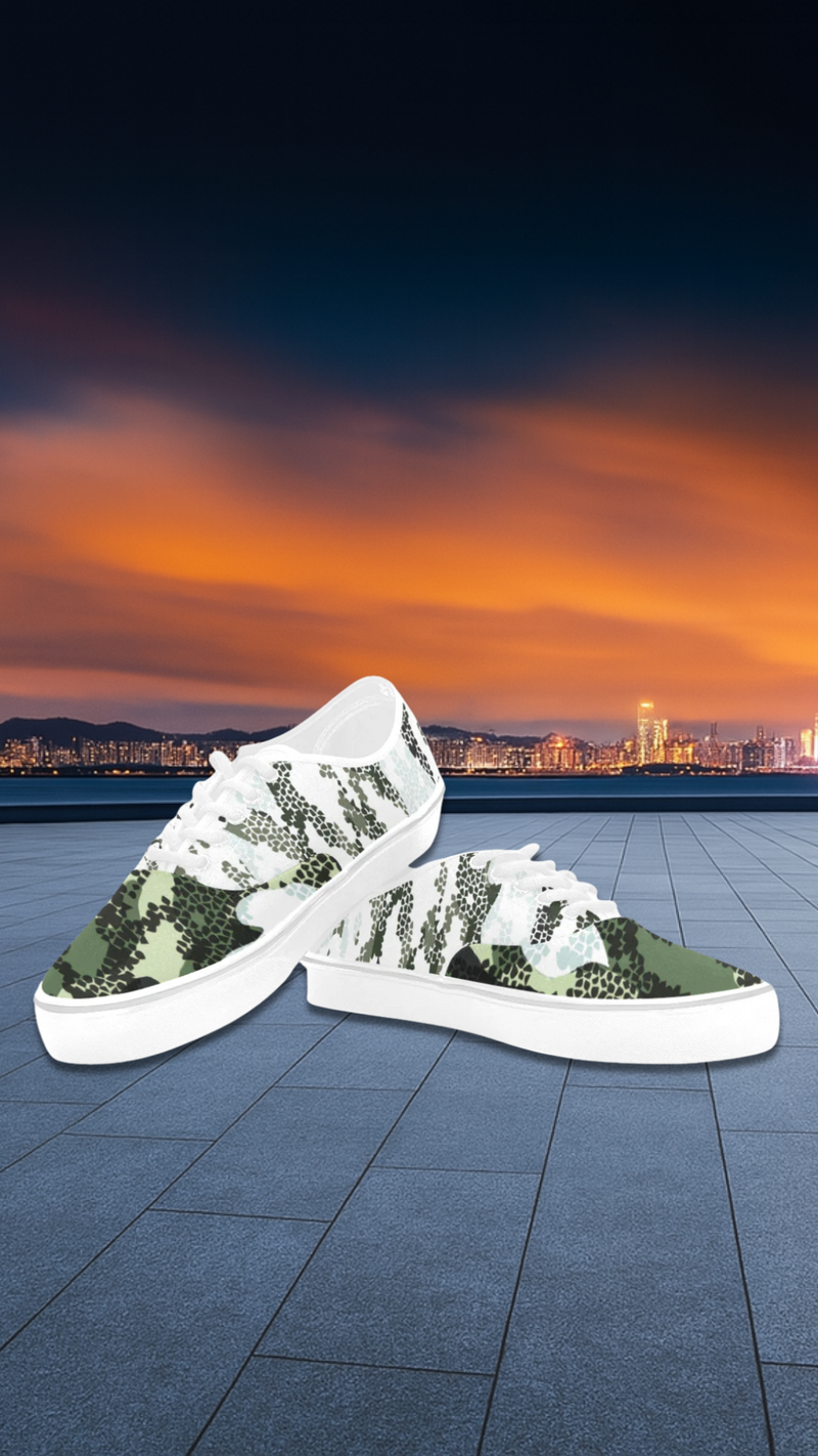 Women's Digital Camouflage Print Canvas Low Top Shoes