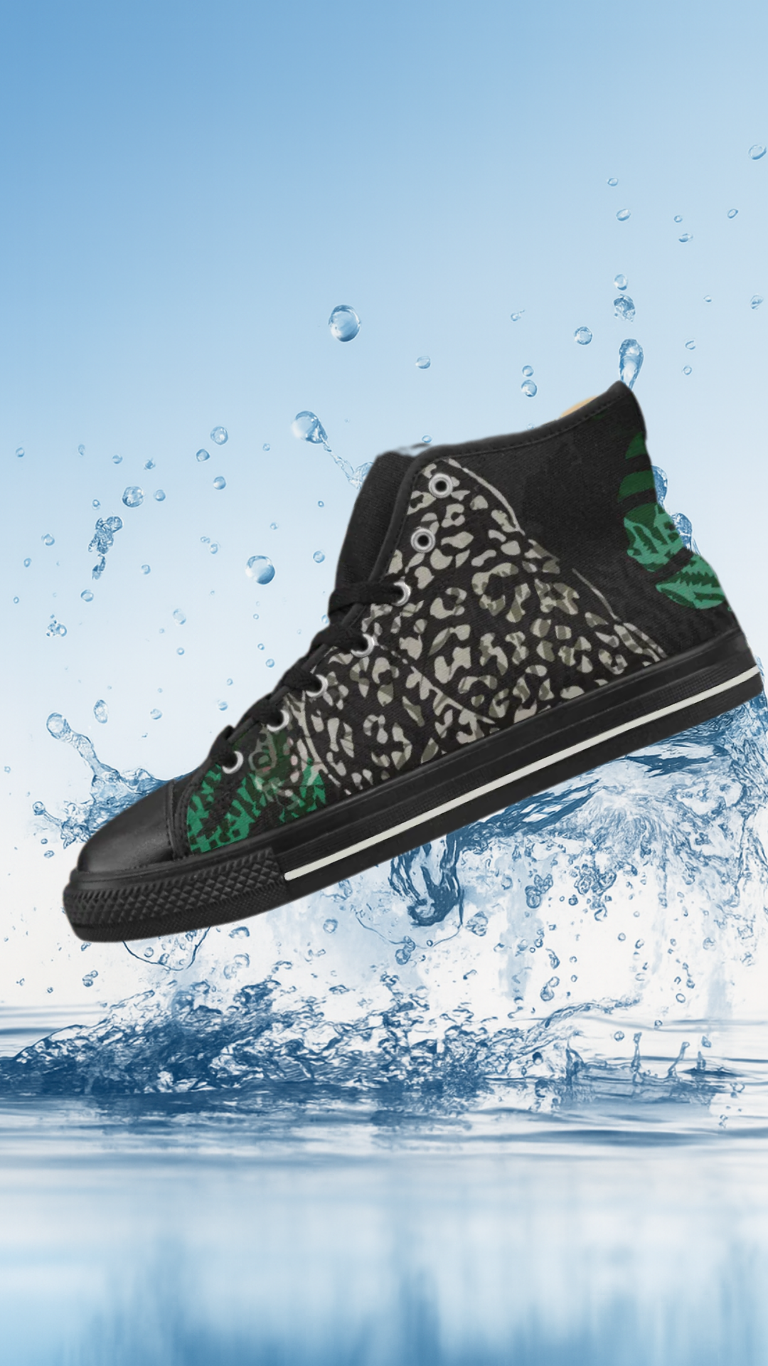 Men's Cheetah Print Canvas High Top Shoes