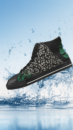 Men's Cheetah Print Canvas High Top Shoes