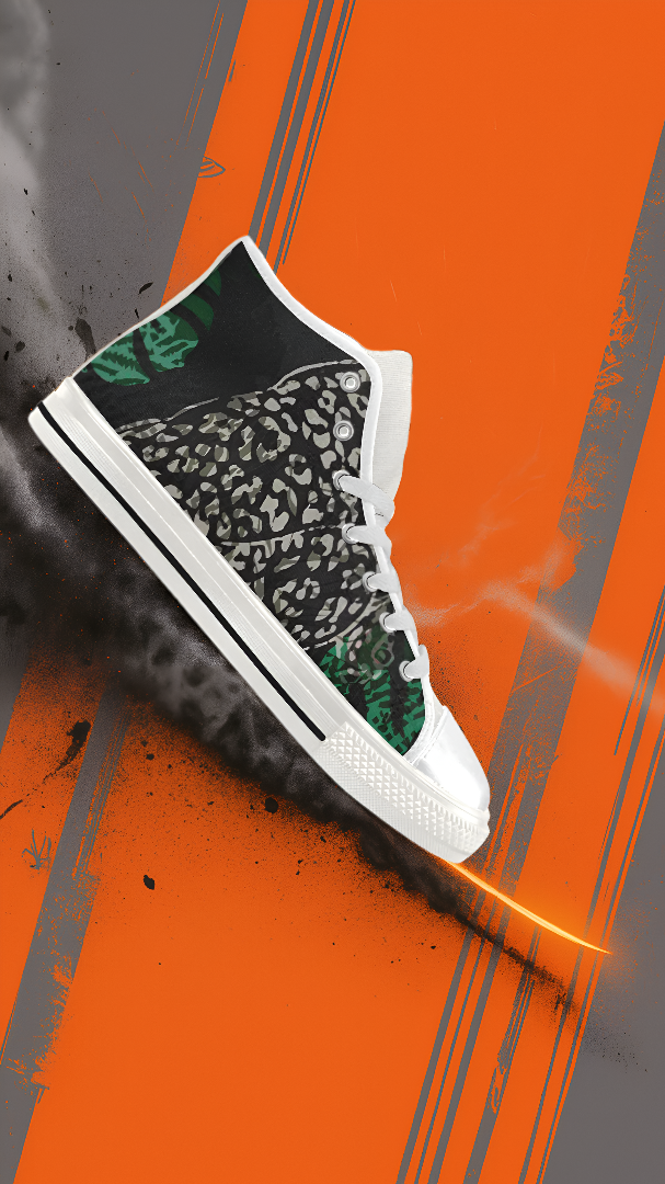 Men's Cheetah Print Canvas High Top Shoes
