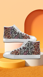 Women's Cheetah Print Canvas High Top Shoes