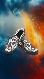 Men's Trippy Snake Print Canvas Slip-on Shoes