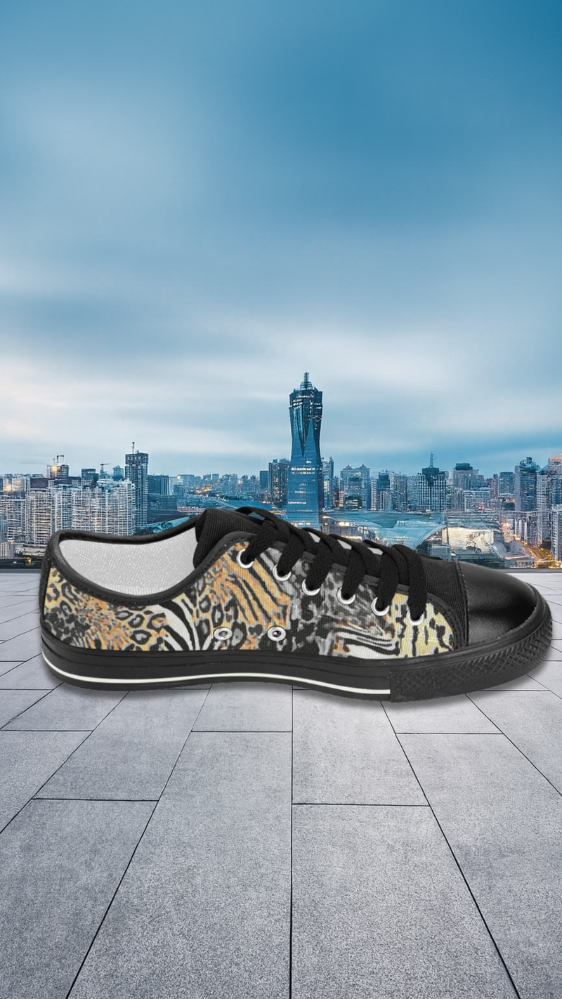 Women's Wild Animal Print Canvas Low Top Shoes