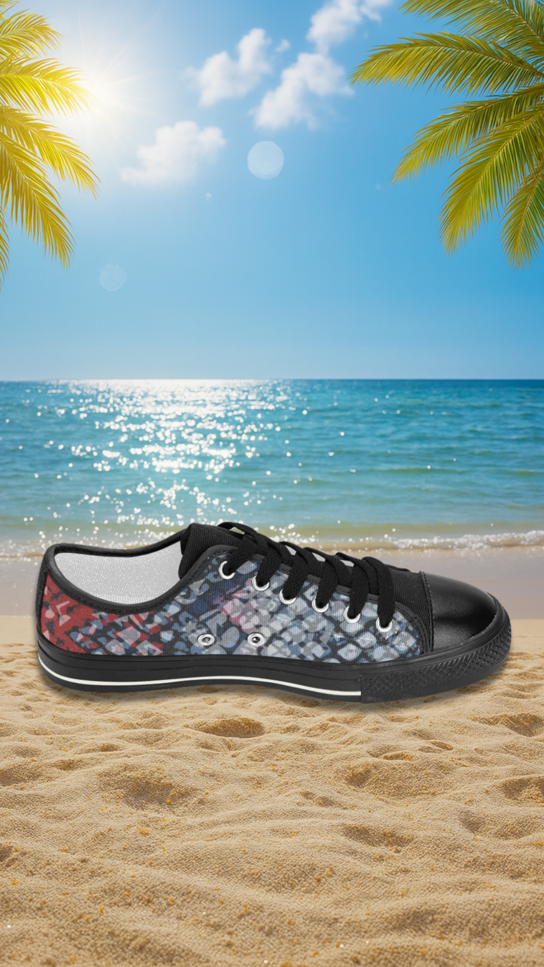 Women's Fish Print Canvas Low Top Shoes