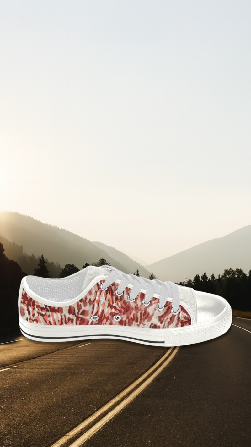 Women's Zebra Art Print Canvas Low Top Shoes