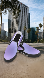 Men's Purple Solid Print Canvas Slip-on Shoes
